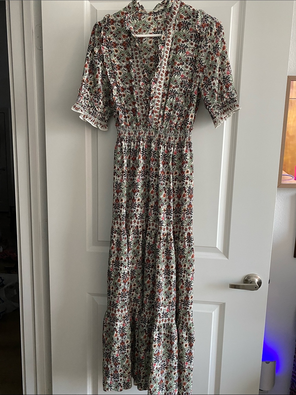 Max Studio Floral V-Neck Maxi Dress